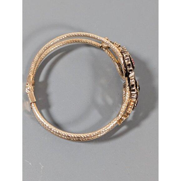 Vintage Sarah Coventry Austrian Lites Bracelet Purple Green Rhinestone Clamper 6 - Picture 4 of 10